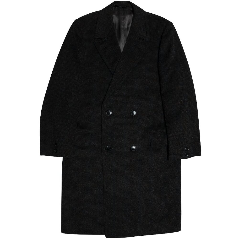 sanRemo (Italy) Vintage Windowpane Melange Angora Wool Melton Regency Coat : L